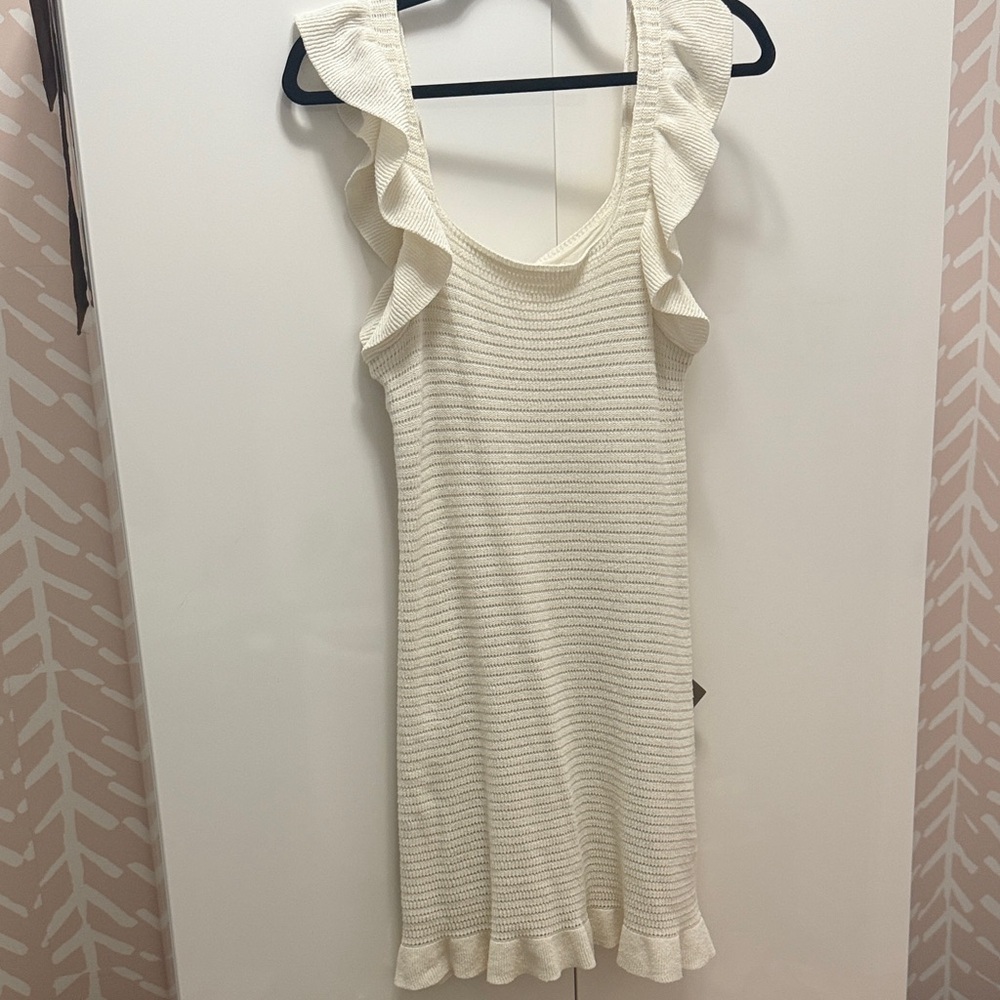 Anthropologie Ivory Textured Knit dress